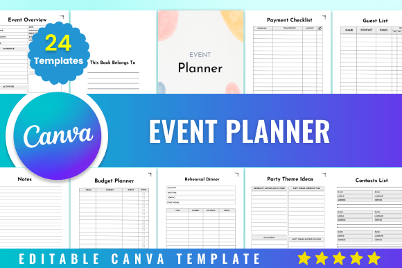 Download Editable Event Planner Kdp Canva - Premium Resources