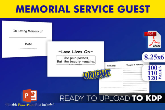 Download Memorial Service Guest Book KDP Interior - Memorial service Collection
